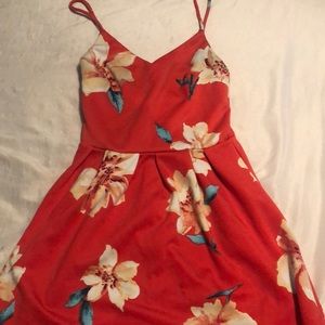 A pretty orange floral dress